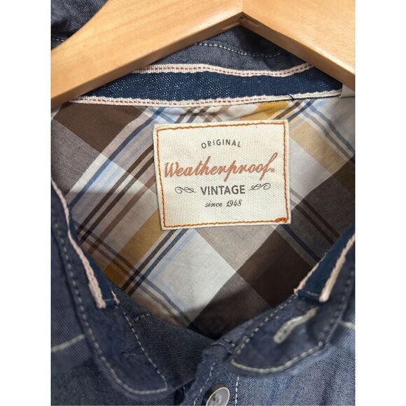 Weatherproof Denim Colored Long Sleeve Button Cotton Extra Large (XL) - Picture 6 of 6